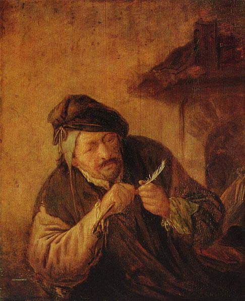 Adriaen van ostade Cutting the Feather